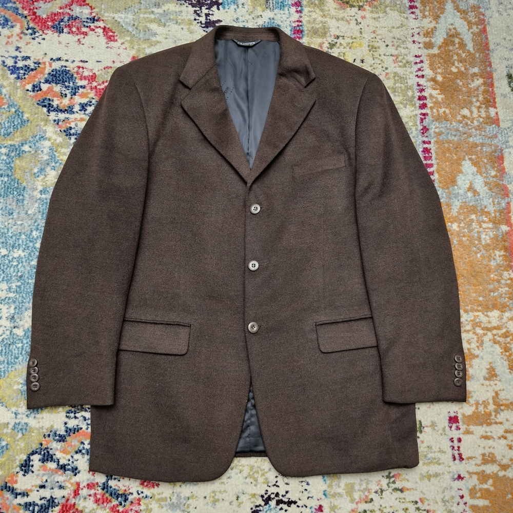 F.R. Tripler & Co. Blazer Suit Jacket Brown Size 42 R Lana Lux Sport Coat
